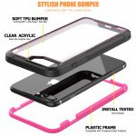 Wholesale iPhone SE2020 / 8 / 7 / 6S Clear Dual Defense Case (Hot Pink)